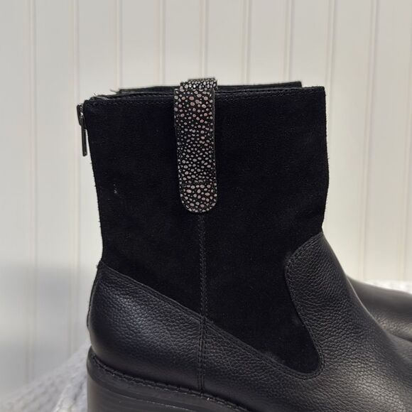 LOGO by Lori Goldstein Women Moto Booties Brandi Size US 8M Black Leather - Picture 3 of 8